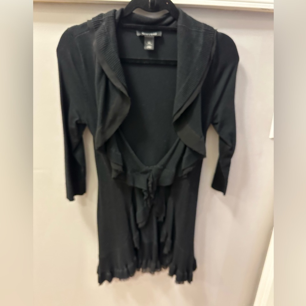 XS White House black Market black rayon detailed cardigan